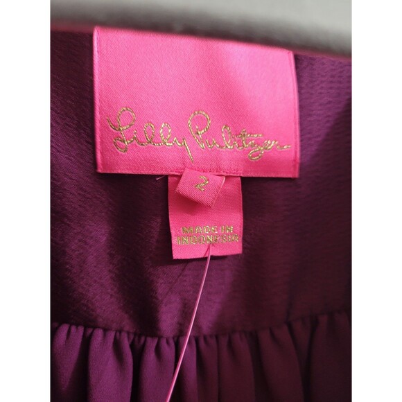 Lilly Pulitzer Deacon 3/4 Sleeve V-Neck Dress Amarena Cherry Size 2 Pockets NWT - Picture 2 of 11